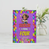 Princess Fairytale Royal Hübsch Birthday Einladung (Stehend Vorderseite)