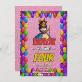 Princess Fairytale Royal Hübsch Birthday Einladung (Vorne/Hinten)