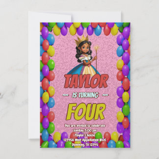 Princess Fairytale Royal Hübsch Birthday Einladung