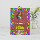 Princess Fairytale Royal Hübsch Birthday Einladung (Stehend Vorderseite)