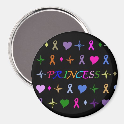Princess Fashion Magnet Black (Vorderseite/Rückseite)