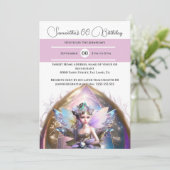 Princess Fee Glitzer Flügel magisches Portal pink Einladung (Stehend Vorderseite)