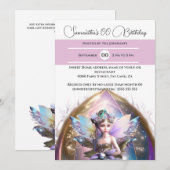 Princess Fee Glitzer Flügel magisches Portal pink Einladung (Vorne/Hinten)