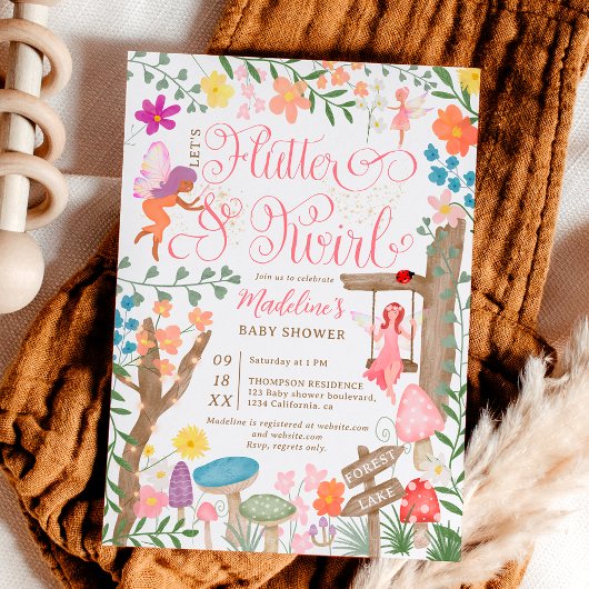 Princess Feenpilze Blume schicke Babydusche Einladung