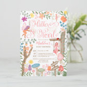 Princess Feenpilze Blume schicke Babydusche Einladung (Stehend Vorderseite)