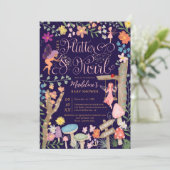 Princess Feenpilze Blume schicke Babydusche Einladung (Stehend Vorderseite)