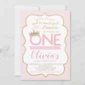 Princess First Birthday Einladung (Vorderseite)
