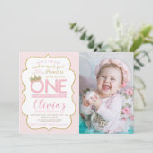 Princess First Birthday Einladung (Stehend Vorderseite)