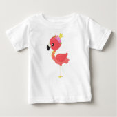 Princess Flamingo, Crown, Niedlich Flamingo, Blume Baby T-shirt (Vorderseite)