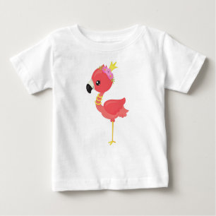 Princess Flamingo, Crown, Niedlich Flamingo, Blume Baby T-shirt