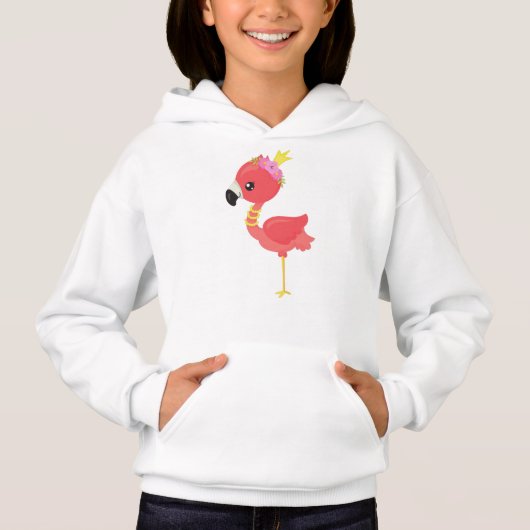 Princess Flamingo, Crown, Niedlich Flamingo, Blume Hoodie (Vorderseite)