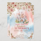 Princess Floral Burg Wilhelm Tell Einladung (Vorne/Hinten)