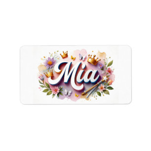 Princess Floral Name Labels - Personalisierter Auf Adressaufkleber