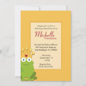 Princess Frog Birthday Einladungen (Vorderseite)