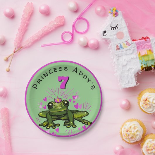Princess Frog Birthday Pappteller (Party)