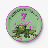 Princess Frog Birthday Pappteller (Vorderseite)