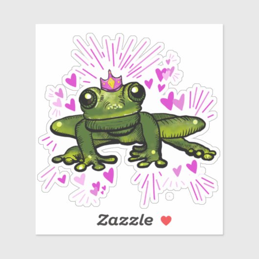 Princess Frosch Sticker (Blatt)
