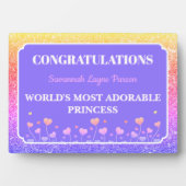Princess! Fun Personalized girl tabletop plaque Fotoplatte (Vorderseite)