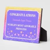 Princess! Fun Personalized girl tabletop plaque Fotoplatte (Seite)