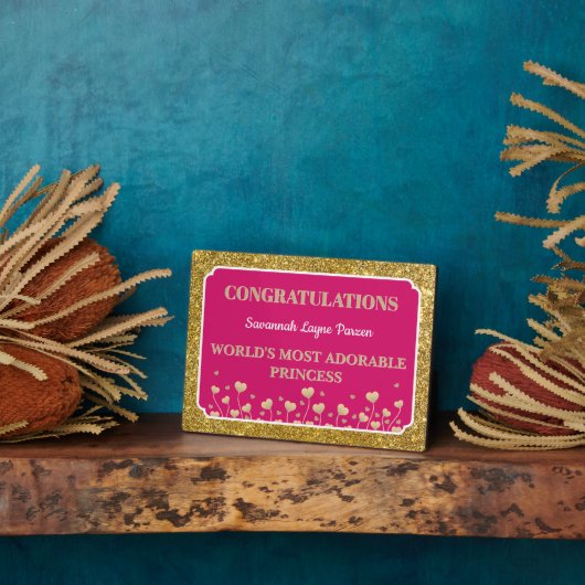 Princess! Fun Personalized girl tabletop plaque Fotoplatte (Seite)