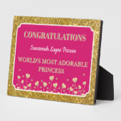 Princess! Fun Personalized girl tabletop plaque Fotoplatte (Seite)