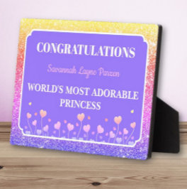 Princess! Fun Personalized girl tabletop plaque Fotoplatte