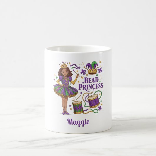 Princess für personalisierte Textbeads - Mardi Gra Kaffeetasse (Mittel)