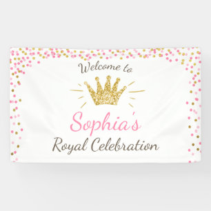 Princess Geburtstagsbanner Royal Pink and Gold Gir Banner