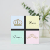 Princess Gender Reveal Dusche Einladung (Stehend Vorderseite)