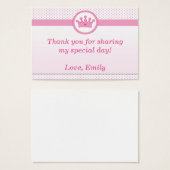 Princess Gift Favor Label Danke Markierung Pink (Vorne & Hinten)