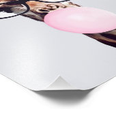 Princess Giraffe bläst Pink Bubble gum Fotodruck (Ecke)