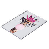 Princess Giraffe bläst Pink Bubble gum Notizblock (Linke Seite)
