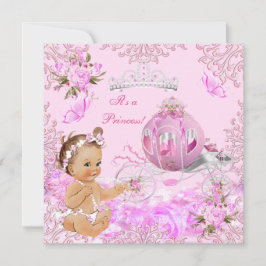 Princess Girl Baby Dusche Rosa Carriage Einladung