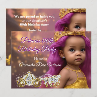 Princess Girl Birthday Party Pink ethnisch Einladung