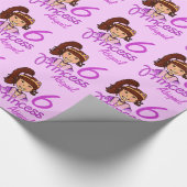 Princess Girl dunkle Haare Namen Alter Geburtstags Geschenkpapier (Ecke)