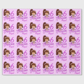 Princess Girl dunkle Haare Namen Alter Geburtstags Geschenkpapier (Flach)