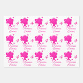 Princess Girl's Name Age Hübsch Pink Lila Geschenkpapier Set (Vorderseite)