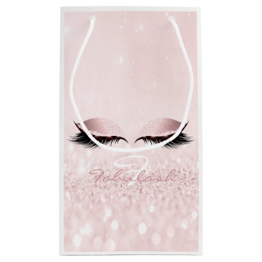 Princess Girly Glitzer Makeup Lashes Monogramm Nam Kleine Geschenktüte (Rückseite)