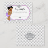 Princess Glitzer Diamonds Diaper Raffelschein Begleitkarte (Vorne/Hinten)