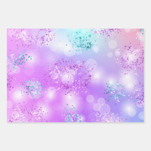 Princess Glitzer Geschenkpapier Set (Vorderseite)