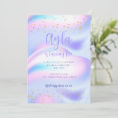 Princess Glitzern 5. Geburtstag Einladung (Stehend Vorderseite)