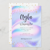 Princess Glitzern 5. Geburtstag Einladung (Vorne/Hinten)