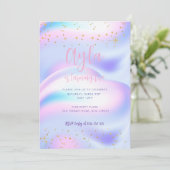 Princess Glitzern 5. Geburtstag Einladung (Stehend Vorderseite)