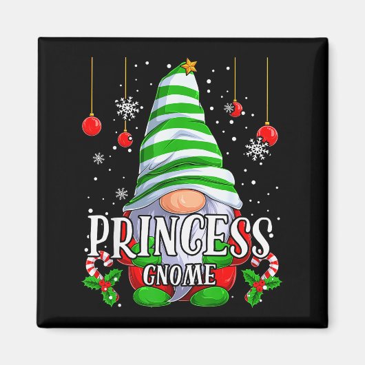 Princess Gnome Christmas Pajamas Matching Family G Magnet (Vorne)