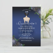 Princess Gold Birthday Quinceañera Einladung (Stehend Vorderseite)