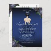 Princess Gold Birthday Quinceañera Postkarte (Vorne/Hinten)