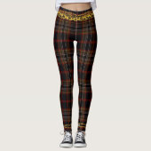 Princess Gold Chain Black Red Kariert Tartan Leggings (Vorderseite)