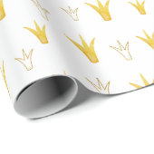 Princess Gold Crown Geschenkpapier (Rolleneckpunkt)