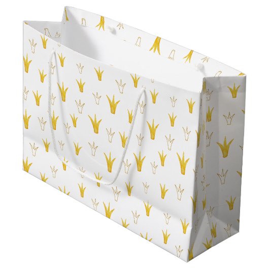 Princess Gold Crown Große Geschenktüte (Vorderseite Schrägansicht)