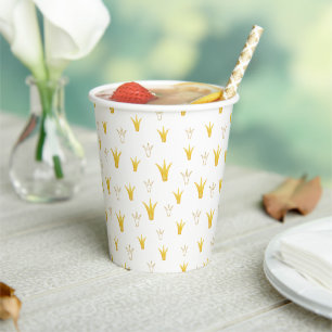 Princess Gold Crown Pappbecher